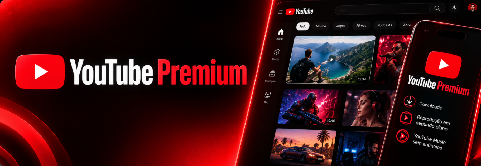 YOUTUBE PREMIUM + MUSIC 30 DIAS